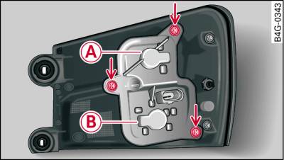 Left rear light: Brake light/tail light, changing bulbs